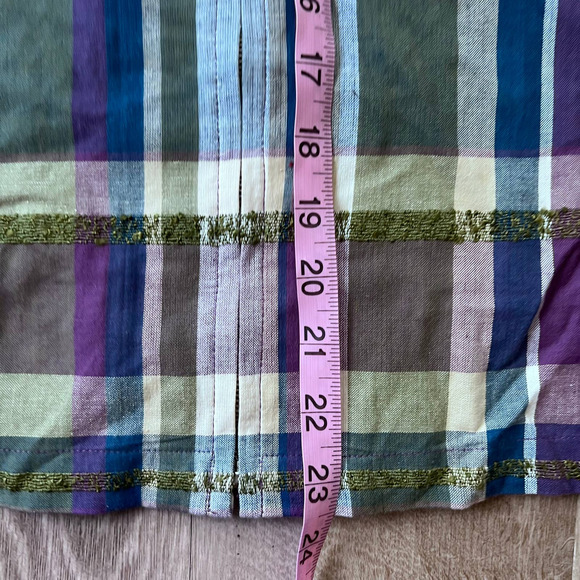 Lemon Grass XL Plaid Multicolor/Purple Zipper Shirt - Picture 13 of 13